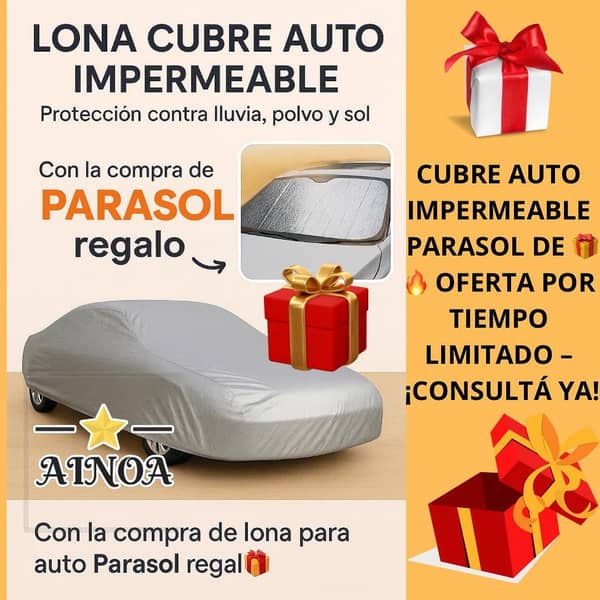 Lona cubre Auto + Parasol Regalo 